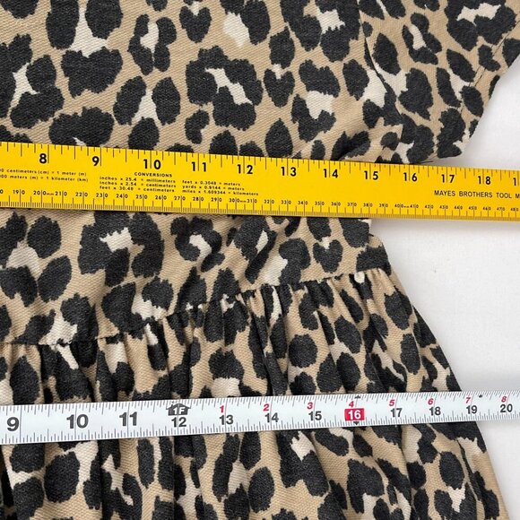Audrey 3+1 Leopard Print Short Sleeve Stretch Flowy A-Line Mini Dress‎ Women M - Picture 7 of 10